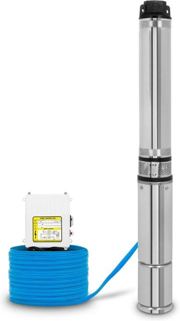 Eberth Tiefbrunnenpumpe 550W in Silber aus Edelstahl mit 1-1/2 Zoll Anschluss und maximaler Förderhöhe 43m - Bild 1