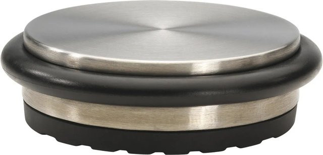 Wagner Boden-Türstopper Big Disk Edelstahl-Optik in edelstahlsilber/schwarz, Durchmesser: 10 cm - Bild 1