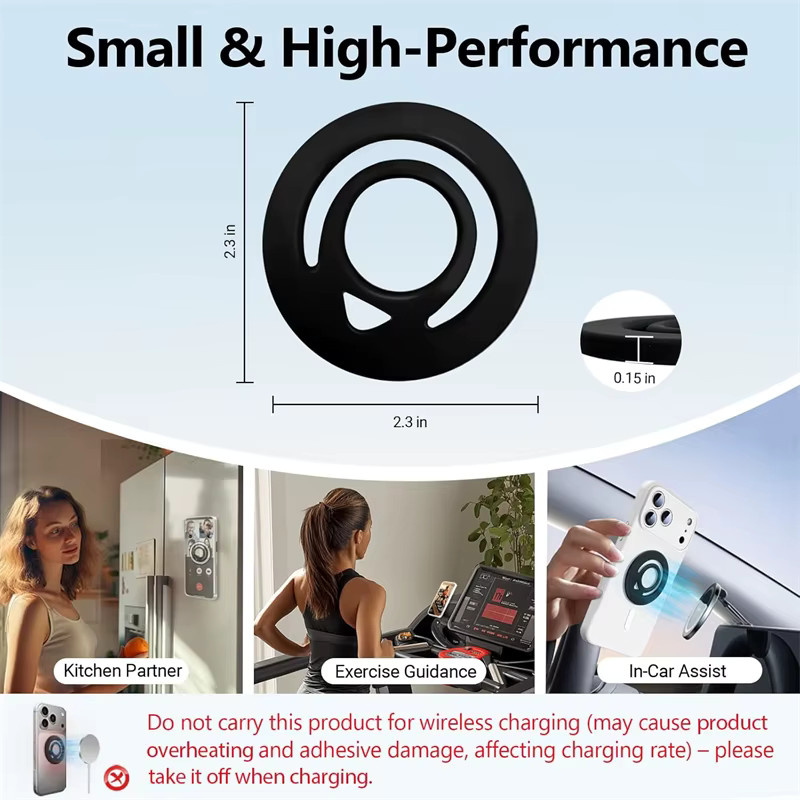 NMEGOU Magnetischer Silikon-Ringgriff in Blau, Doppelseitiger Telefonhalter für MagSafe und iPhone, Magnetischer Ständer für Auto und Mac - Bild 3