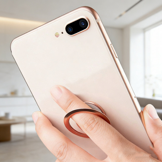 WSSHE Magnetischer Fingerring für Mobiltelefone, Ultradünner Telefonhalter mit 360 Grad Drehung in Silber - Bild 1
