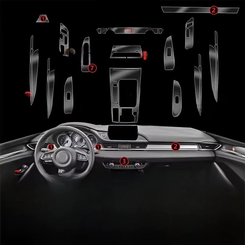 KUNGKIC TPU Schutzfolie Transparent für Mazda 6 Atenza 2020-2023 Innenraum Aufkleber für Mittelkonsole Navigator und Schalthebel - Bild 7