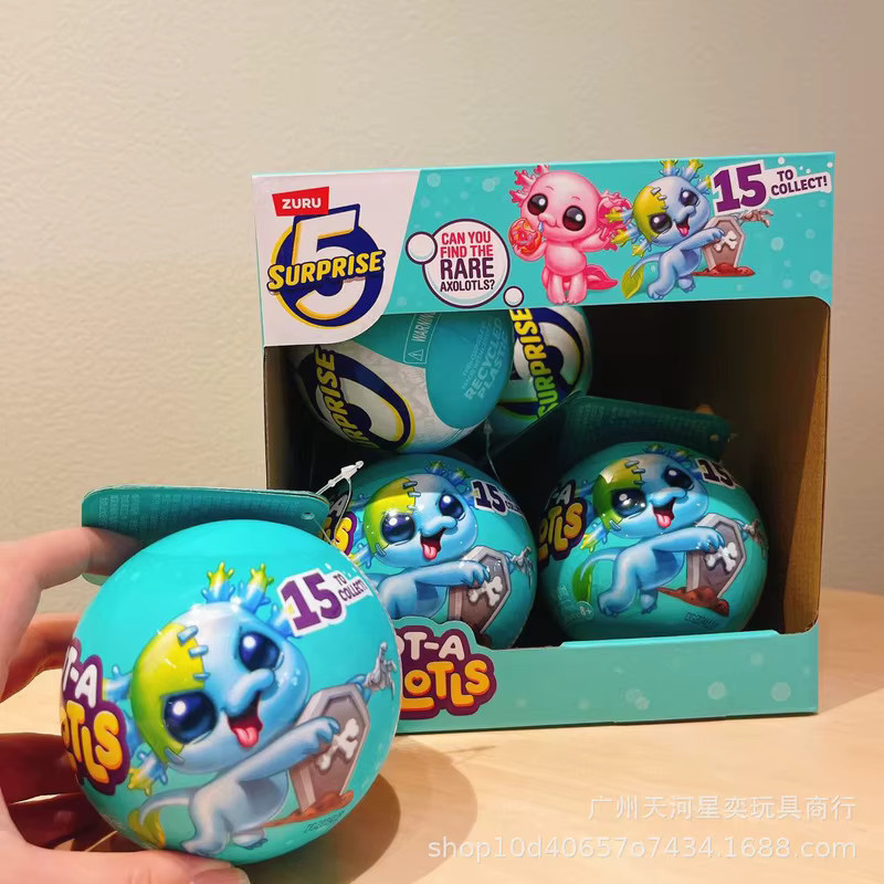 Zuru 5 Surprise Ei Axolotl Baby Mini Ball Mystery Blind Box, Mini-Tierfigur - Bild 3