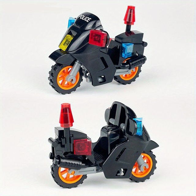 Stadt Polizei SWAT Motorrad Modell Bausteine, 1-teiliges Set, ab 6 Jahren - Bild 1