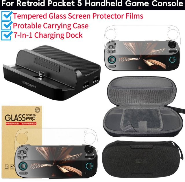 Retroid Pocket 5 Displayschutzfolie aus gehärtetem Glas, transparent, 9H Härtegrad - Bild 1