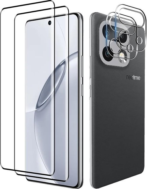3D 9H gehärtetes Glas Displayschutzfolie und Kameraschutz für Realme 16Pro Plus RMX5131, transparent - Bild 1
