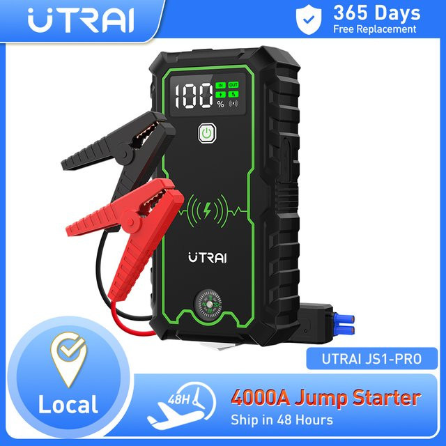 UTRAI Power Bank 4000A Starthilfe Tragbares Ladegerät Auto Booster 12V Notfall Batterie Starter in Schwarz - Bild 1
