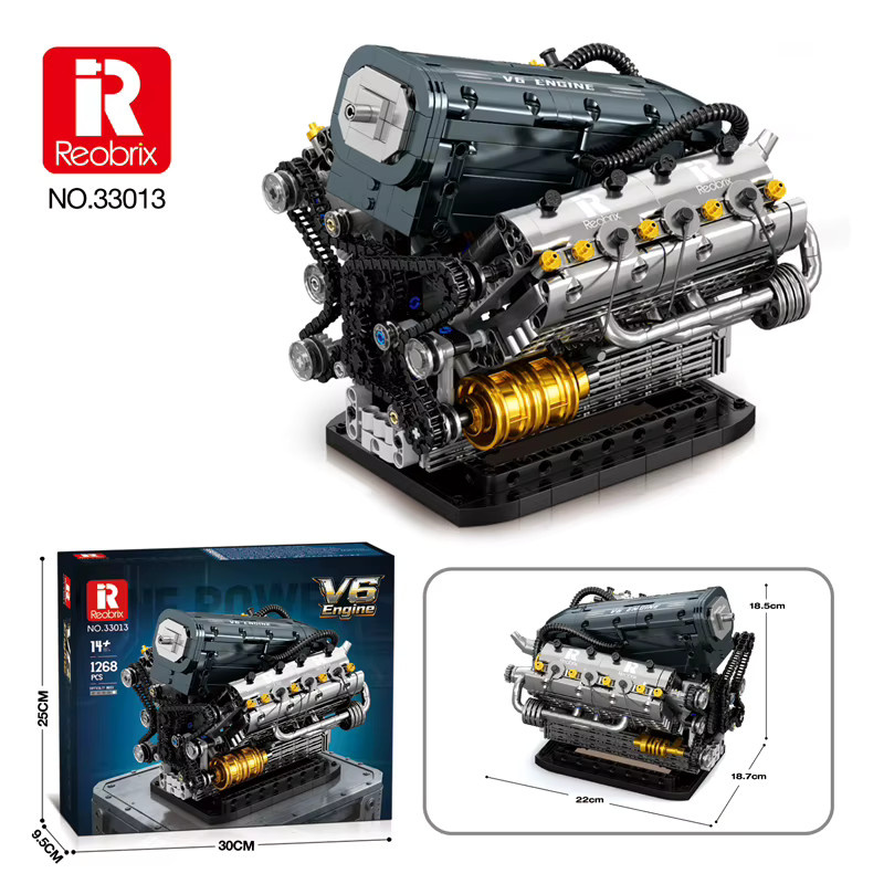 REOBRIX V6-Motor Baustein-Set, 1268 Teile, ab 14 Jahren - Bild 2