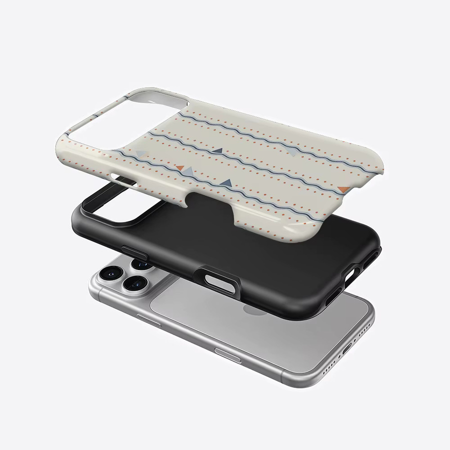 Aurea Case Matte Bumper MagSafe Schutzhülle für iPhone 13 bis 17 Pro Max in Multicolour mit minimalistischem Wellenlinien-Design - Bild 2