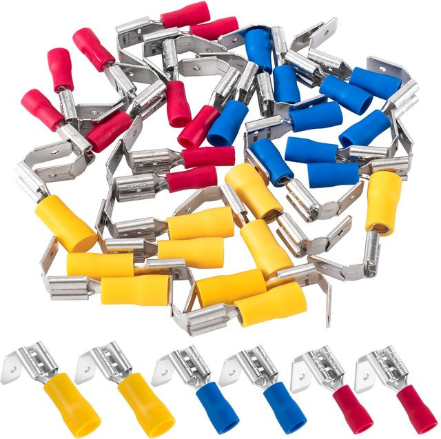 ELECAPITAL 20er Set Isolierte Piggy Back Spade Terminators Butt Stecker Crimp Elektrische Terminals 10-22AWG in Rot, Blau und Gelb - Bild 1