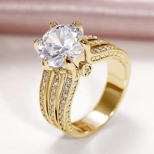 YIRAN Jewelry Verlobungsring, Rosa/Weiß Zirkonia, Damen - Bild 1