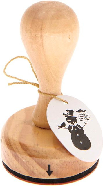 Rico Design Holzstempel Schneemann oval B: 5 cm, H: 7 cm - Bild 1