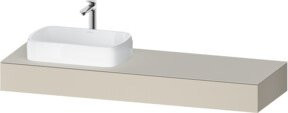 Duravit Konsole Qatego in Weiß matt mit einem Ausschnitt und Beckenanschluss links, B/T/H: 160 x 55 x 17 cm - Bild 1
