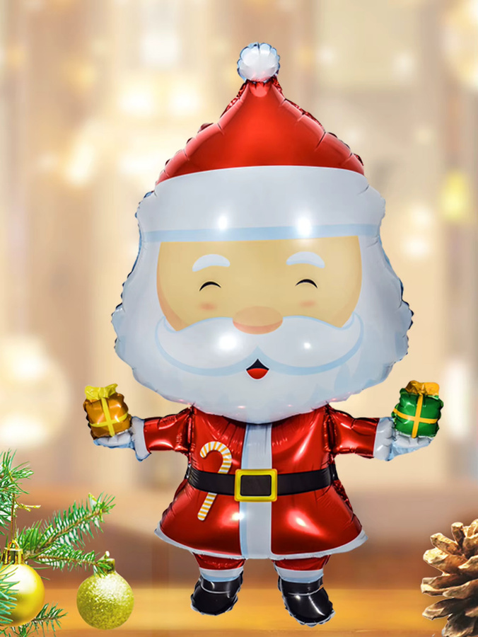 Weihnachts Luftballon Set mit Santa Claus, Weihnachtsbaum, Bär und Lebkuchenmann für deine Weihnachtsdekoration - Bild 5