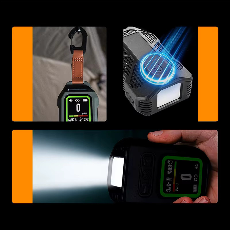 Dreamburgh 4-in-1 Kohlenmonoxid-Detektor mit Alarm, LCD-Display, Luftfeuchtigkeit und Temperaturerkennung, CO-CO2-Detektor für den Außenbereich, Weiß - Bild 5