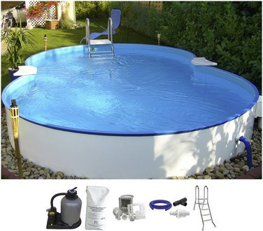 Summer Fun Stahlwand-Pool Calypso Achtform, weiß, B/T/H: 525 x 320 x 150 cm - Bild 3