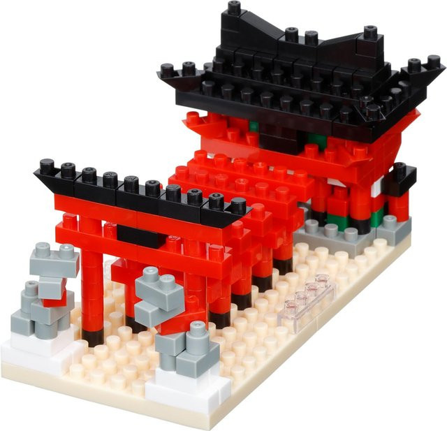Kawada Nanoblock Fushimi Inari-Taisha Set in Rot, Schwarz und Weiß, Höhe: 18 cm - Bild 1