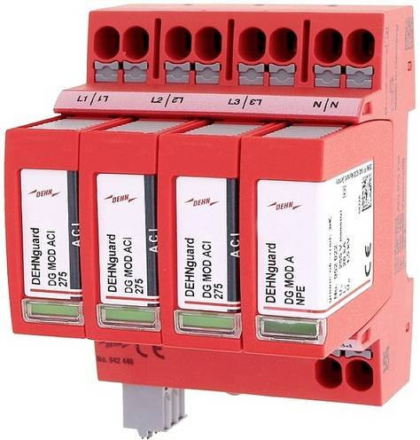 DEHN Überspannungsableiter 942440 DG MP TNS ACI 275 FM für Verteilerschrank, 20 kA, Rot - Bild 1