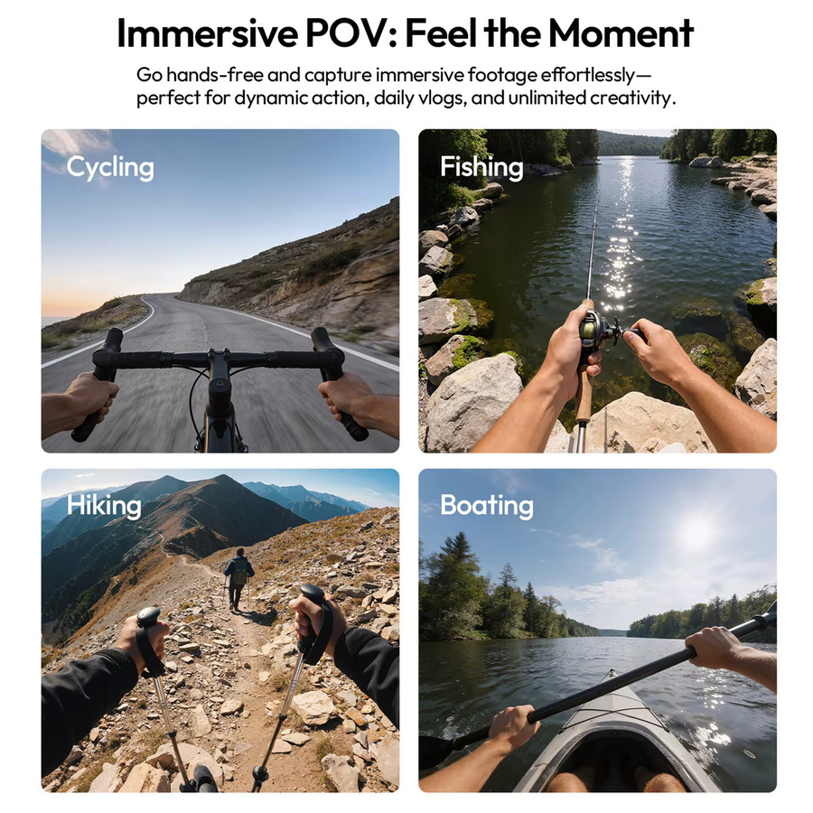 Ulanzi CM029 Kopfhalterung und Kopfbandhalterung Kit in Schwarz für GoPro Hero, AKASO, SJCAM, DJI Action-Kameras und iPhone - Bild 2