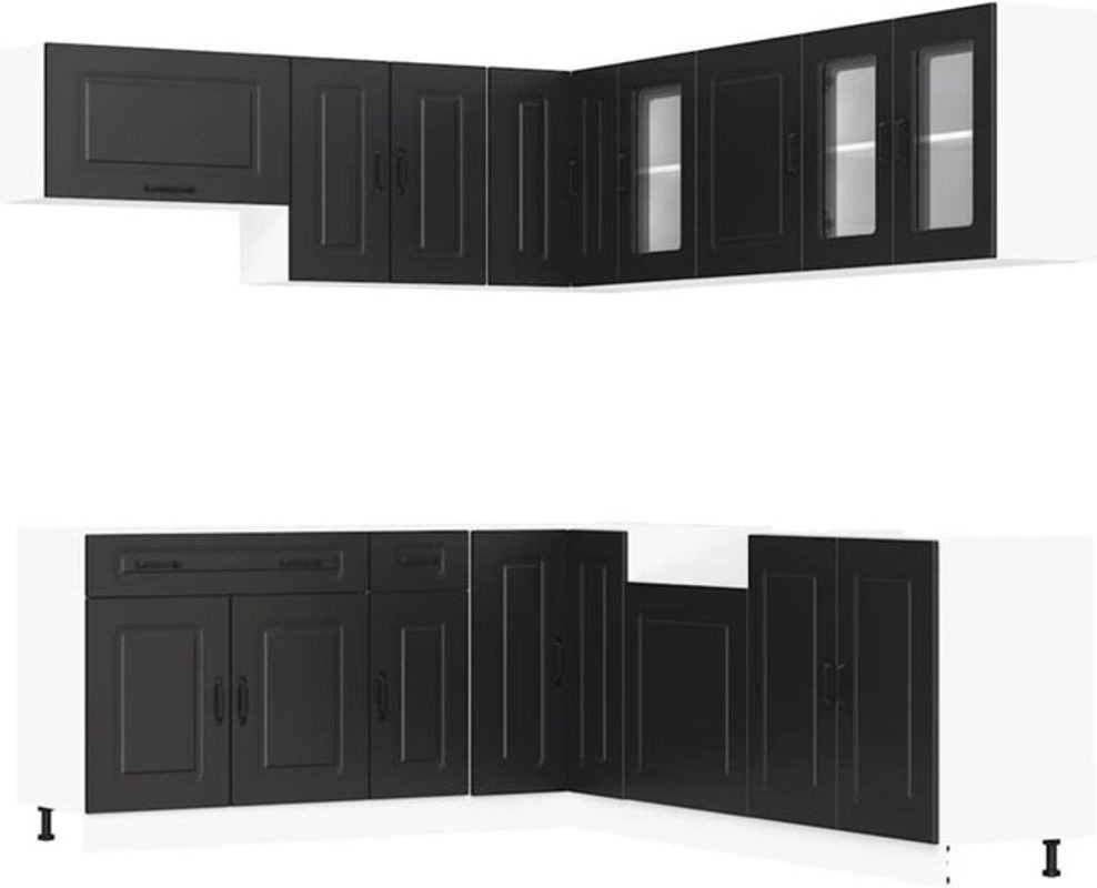 11-tlg. Küchenschrank-Set Kalmar in Schwarz von vidaxl im klassischen Design - Bild 1