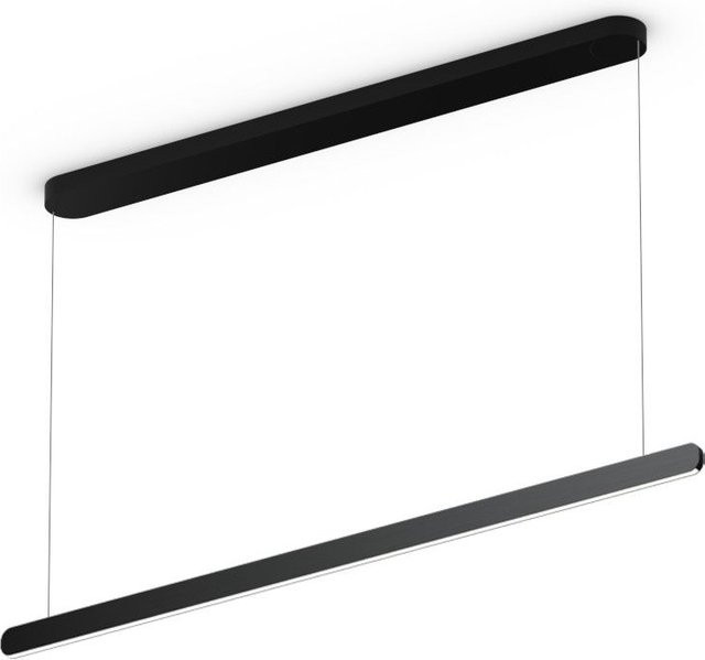 Occhio Mito linear volo 140 up LED-Pendelleuchte Schwarz matt mit Black Phantom Kopf und Occhio air Modul, höhenverstellbar 65-165 cm - Bild 1