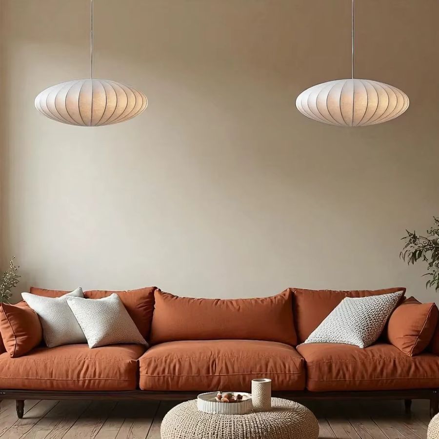 Joyinled Moderner Wabi-Sabi Seiden-Kronleuchter mit integriertem LED für Wohnzimmer und Restaurant - Bild 3