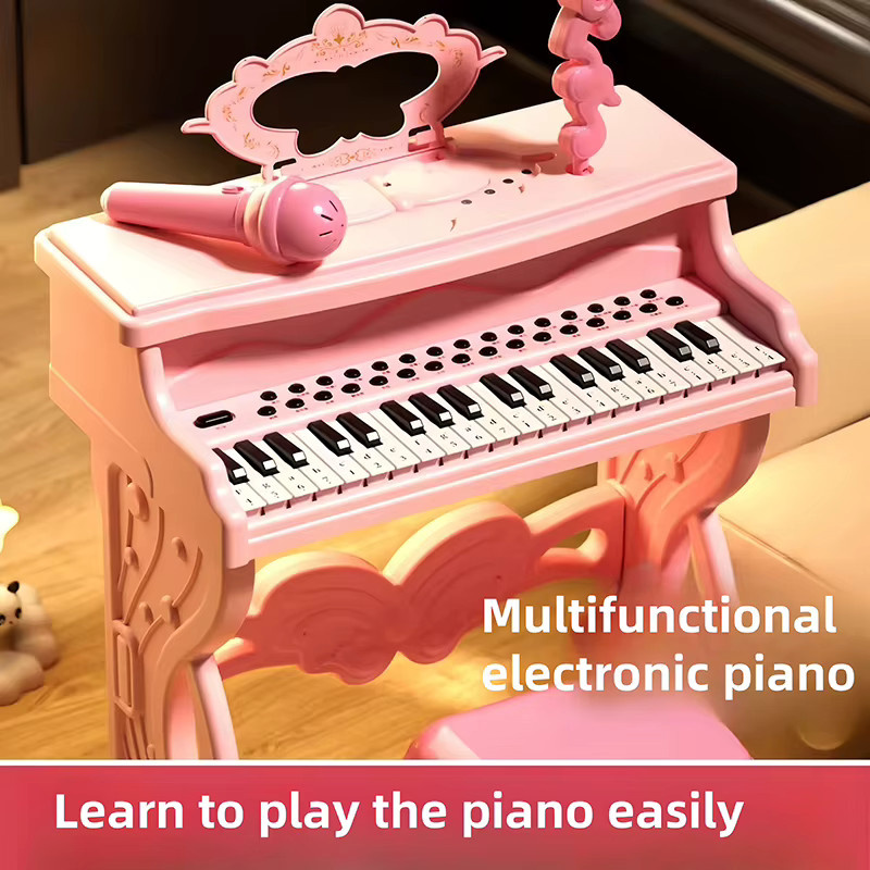 CONUSEA Elektronisches Keyboard, Musikinstrument-Spielset, mit Mikrofon und Stuhl - Bild 2