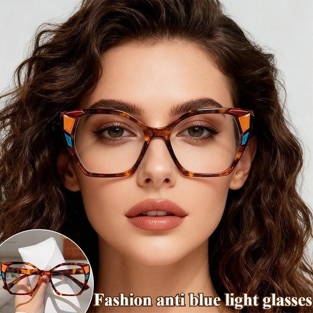 Korrektionsbrille Damen, Vollrand, quadratisch, Anti-Blaulicht - Bild 1