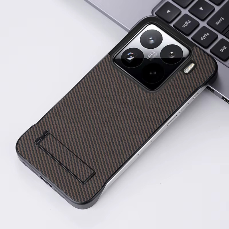 Hartes PC-Handyhülle mit Kohlefasermuster für Xiaomi 15 Pro, Poco F7 Pro und F7 Ultra in Schwarz, rahmenlose Schutzhülle - Bild 3