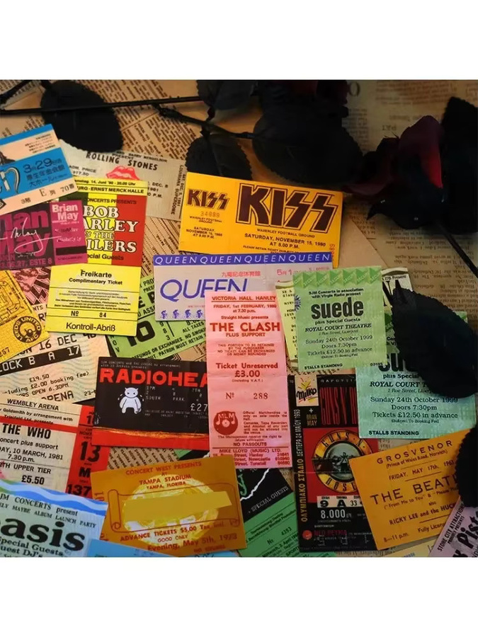 43 Stück Retro-Rock-Band-Ticket-Aufkleber aus wasserfestem Vinyl in Multicolour für Laptop, Gitarre und Skateboard - Bild 3