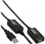 MicroConnect USB-Verlängerungskabel USB-A auf USB-A, USB 2.0, aktiv, Schwarz, Länge: 15,0 m - Bild 1