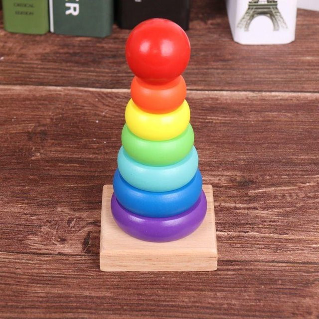 Yiran toy Regenbogenstapler Holz Bunt 1-3 Jahre - Bild 1