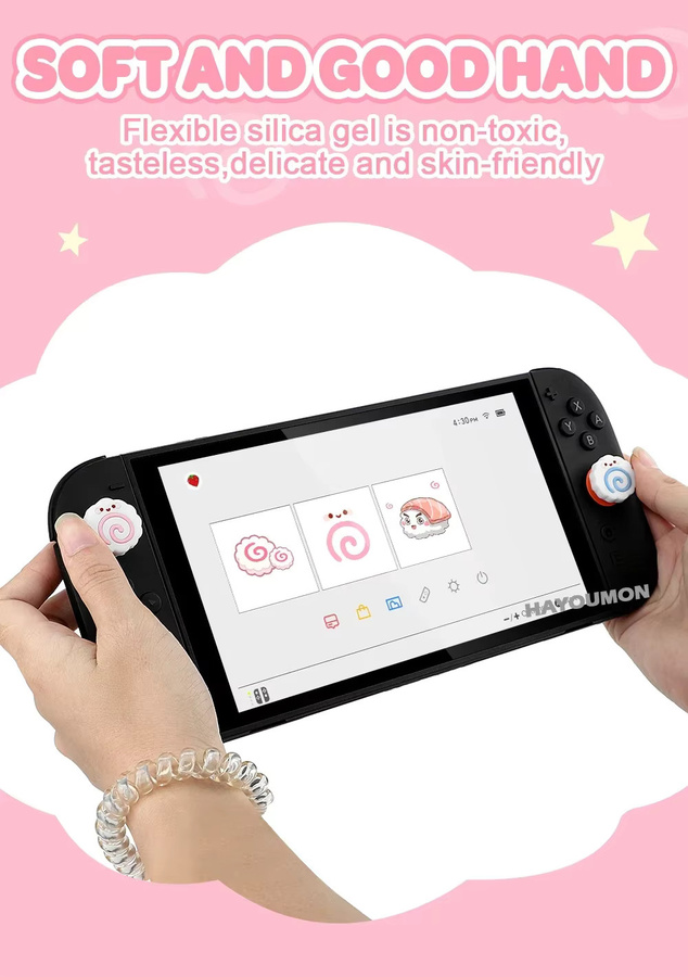 Hayoumon Silikon Soft Daumengriffe Joystick-Kappen als Analog-Stick-Schutzhülle für Nintendo Switch Controller Zubehör - Bild 3
