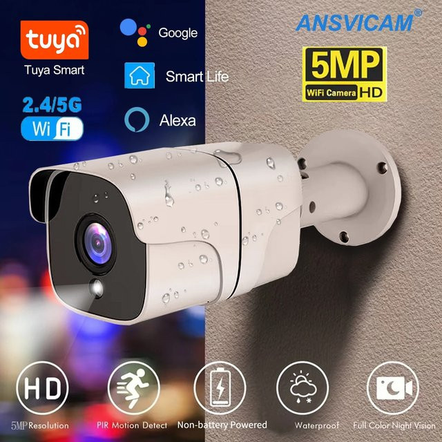 Tuya 5MP 5G WiFi IP Kamera für Outdoor und Smart Home in Weiß mit Auto Tracking - Bild 1