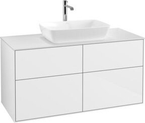 V&B Waschtischunterschrank Finion mit Wandbeleuchtung in Weiß lackiert, B: 120 cm, T: 50,1 cm - Bild 1