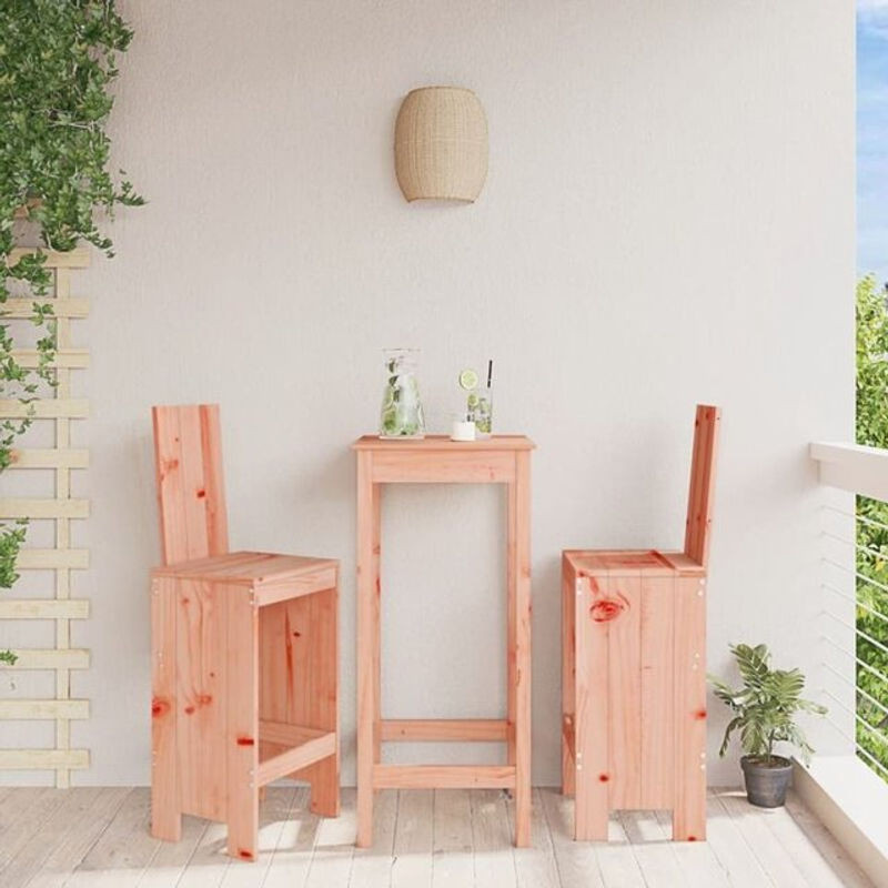 Vidaxl Barhocker 2er Set aus Massivholz in Braun und Natur im Landhausstil, H x B x T: 120 x 40 x 42 cm - Bild 1