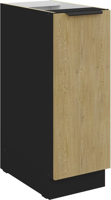 Küchen Unterschrank Schrankauszug CREMONA in Eiche Schwarz, Breite: 30 cm - Bild 1