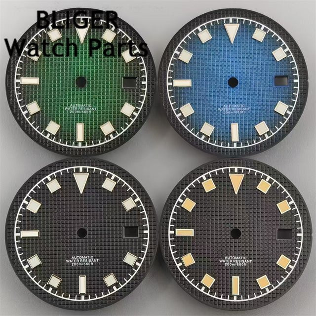 Bliger Zifferblatt, schwarz grün blau, 33,5 mm, Unisex - Bild 1