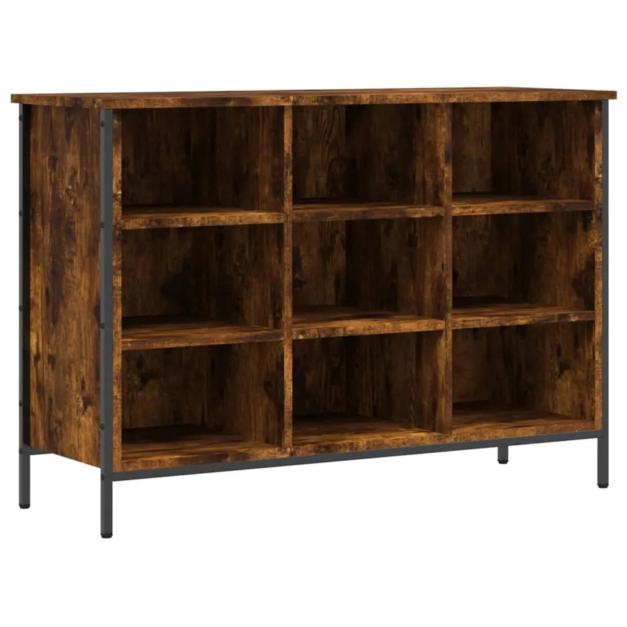 vidaXL Schuhregal Räuchereiche in Braun aus Holzwerkstoff und Stahl B/T/H: 100 x 35 x 70 cm - Bild 2