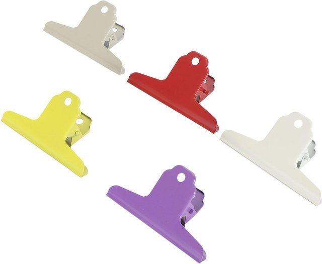 GoolRC Set mit 5 Stück robusten Metall-Büroklammern als Foldback-Clips in Weiß und Bunt - Bild 1