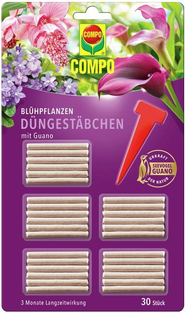 Compo Düngestäbchen für Blühpflanzen mit Guano, 30 Stück slow-release - Bild 1