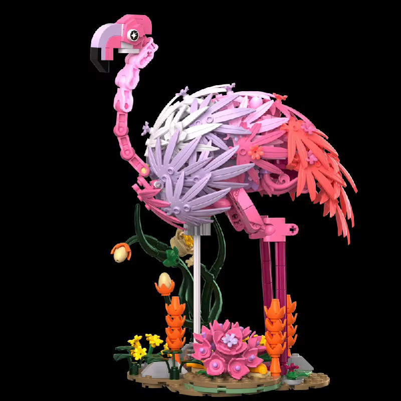 barweer MOC Kreative Tier Bausteine Flamingo Strauß, 516 Teile - Bild 4