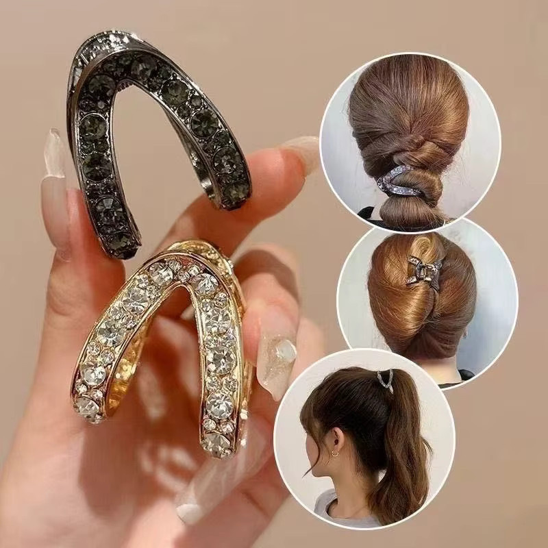 FORWOT Haar Clip Krabbe, Mini Strass, Metall, Damen - Bild 2