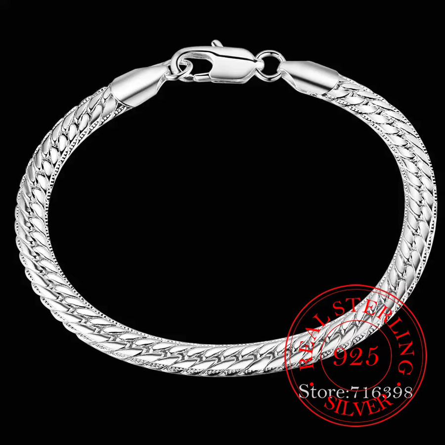 Robbie Armband 925 Silber, geflochtenes Muster, Unisex - Bild 3