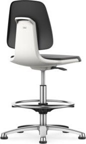 Bimos Arbeitsstuhl Labsit mit Skintec Polsterung und Fußring in Weiß, B/T/H: 45 x 42 x 52 - 77 cm - Bild 1