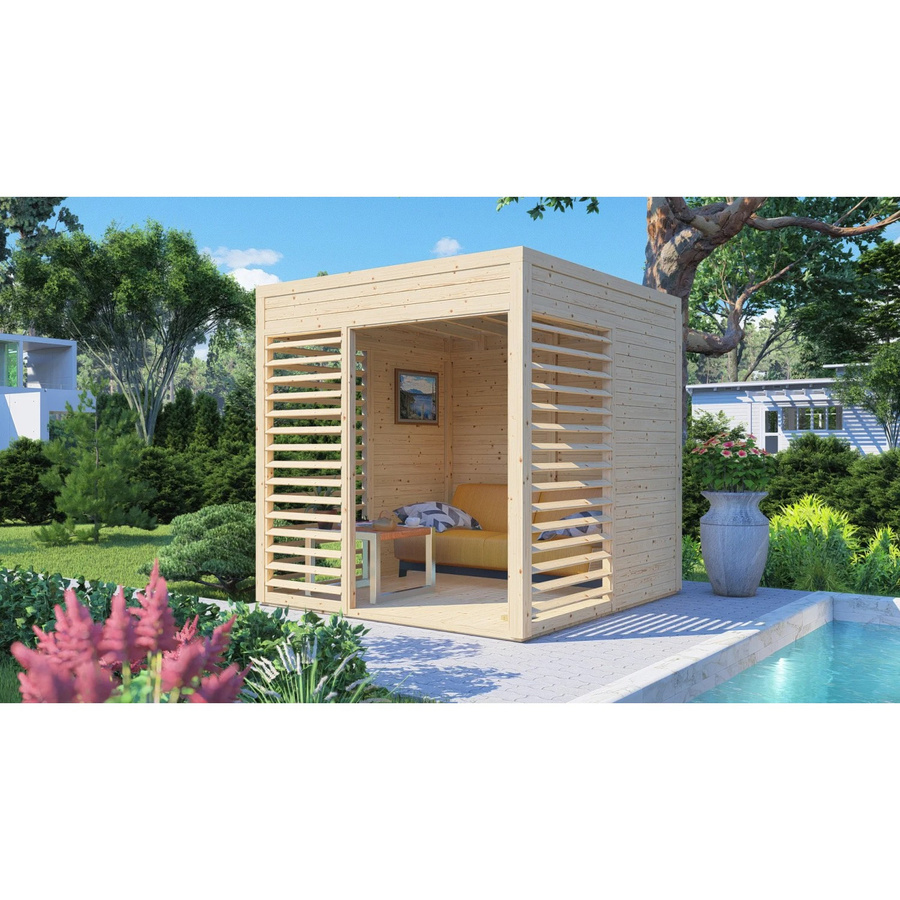 Bertilo Garten-Lounge Pavillon aus FSC Nordischer Fichte in Natur, Braun/Beige, Breite: 234 cm, Tiefe: 226 cm - Bild 2