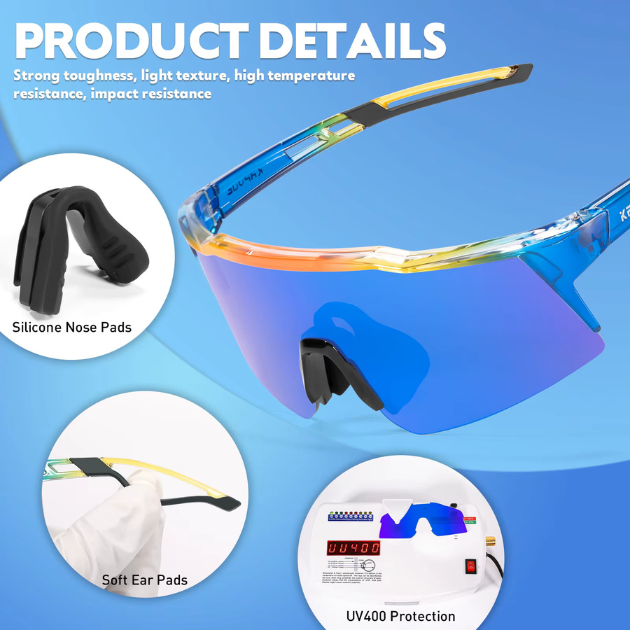 Kapvoe Sportsonnenbrille Kinder, Vollrand, Multicolor, Kunststoff - Bild 5