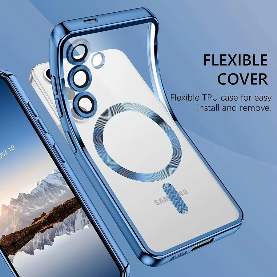Magnetische transparente Handyhülle mit galvanisiertem Design für Samsung Galaxy A-Serie in Pink - Bild 2