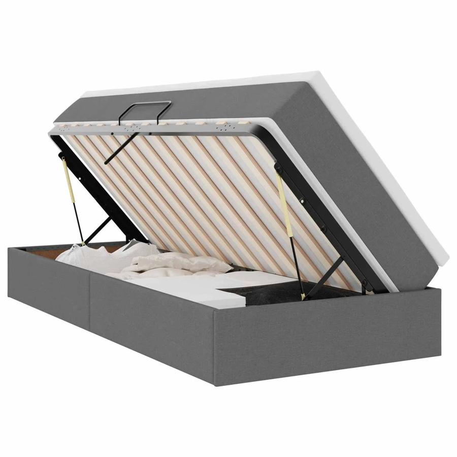 vidaXL Aufbewahrungsbett mit Matratze in Anthrazit und Dunkelgrau, B/T/H: 90 x 200 x 48,5 cm - Bild 2