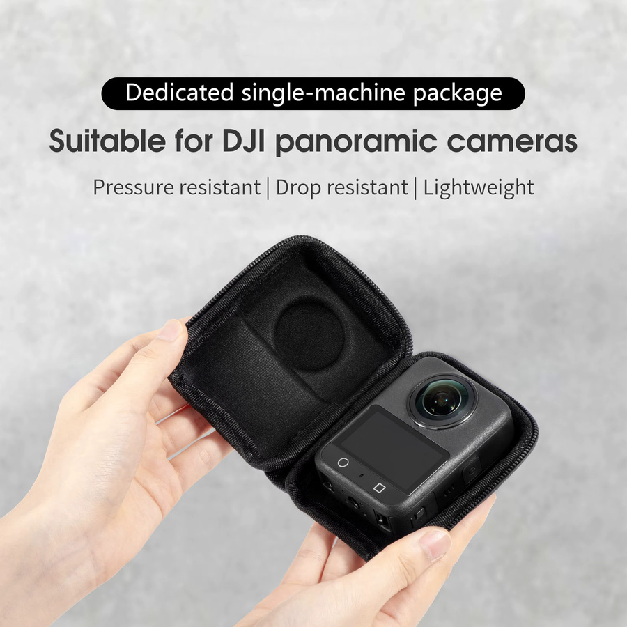 DJI Osmo 360 Mini Kamera Tasche, Tragbare Reise-Organizer Tasche aus PU in Schwarz - Bild 3