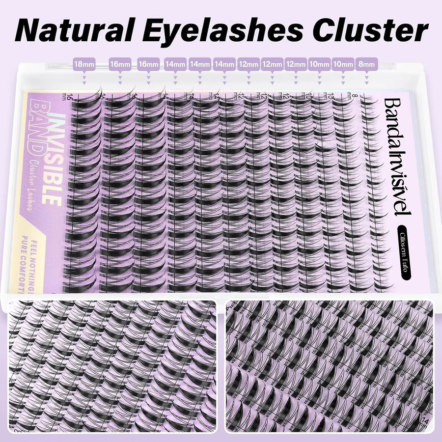 ORREUI Fairy Lash Cluster-Set, 120 Stück, 8-16mm, Wispy Manga Wimpern - Bild 4